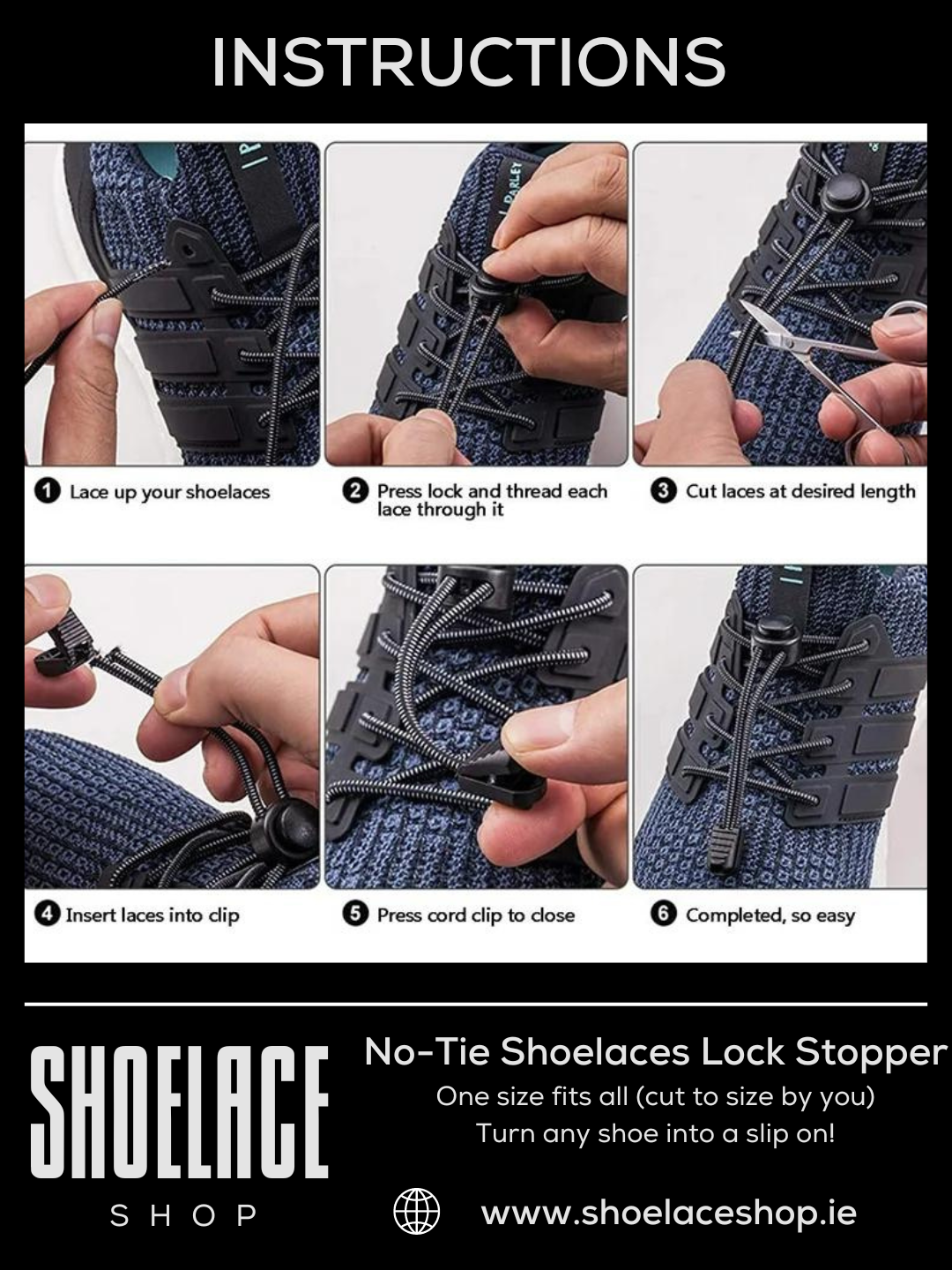 No-Tie Shoelaces Lock Stopper