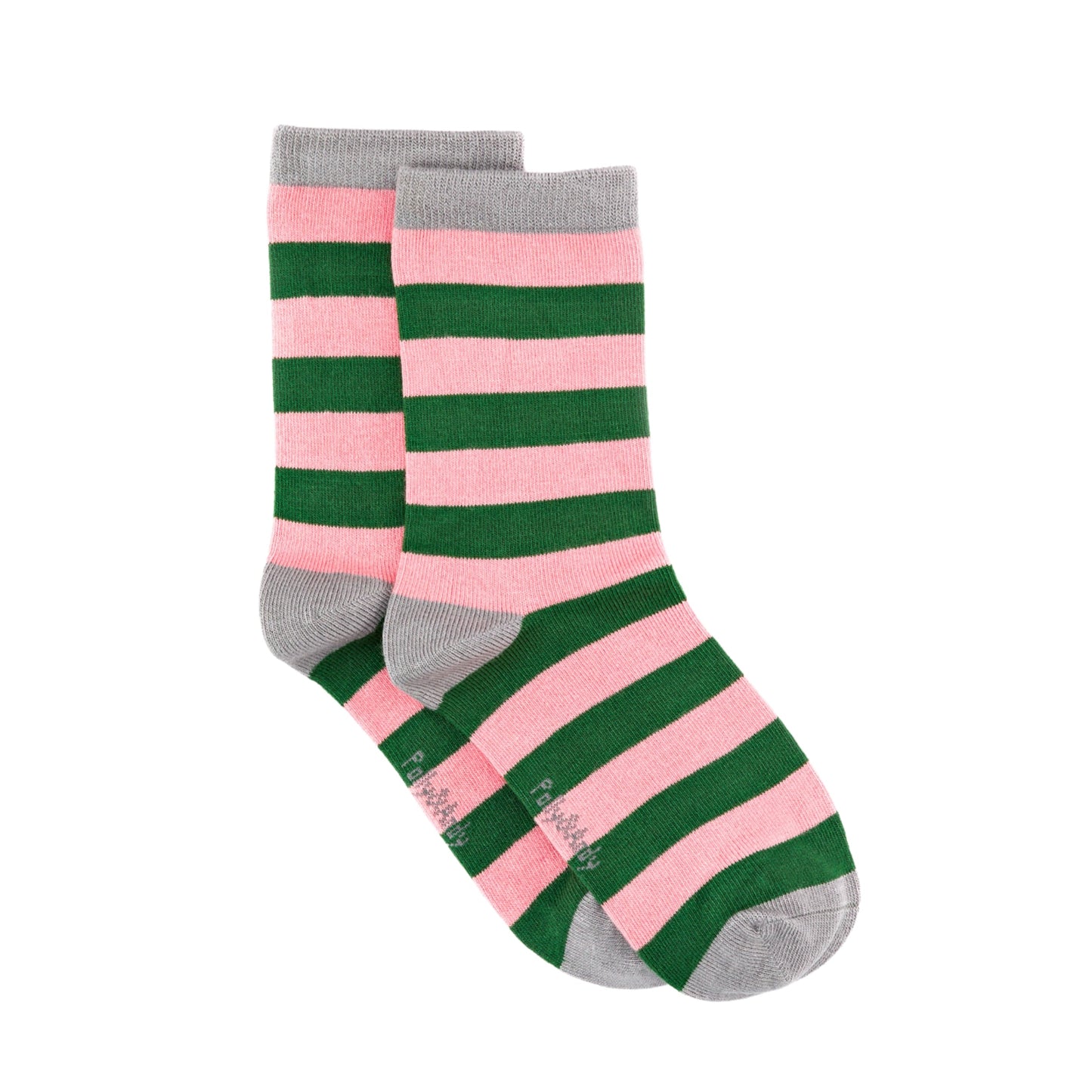 Pink & Green Stripe Bamboo Sock (seamless toe)