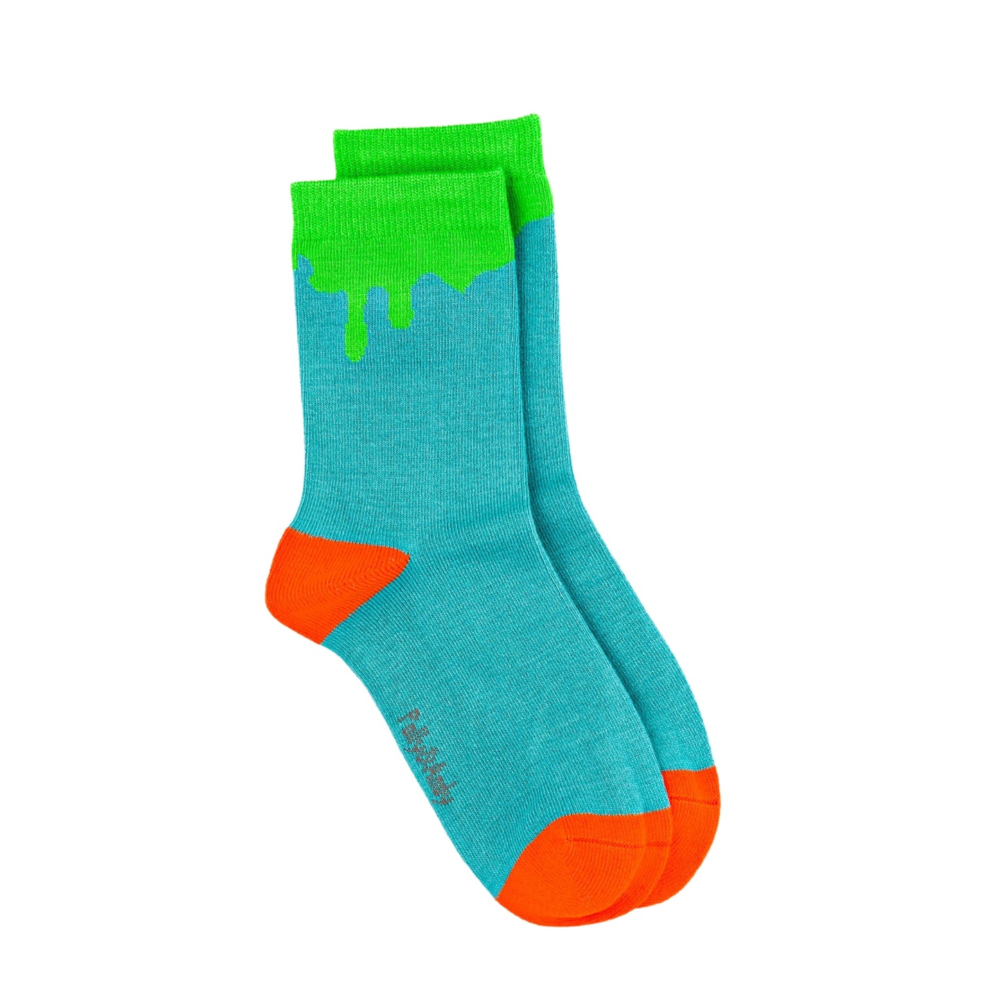 Green Paint Drip Bamboo Sock (seamless toe)