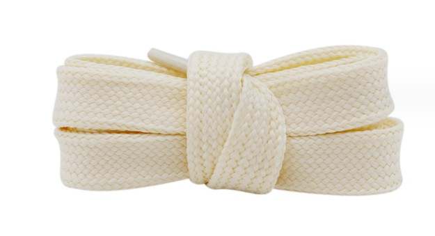 Wide Flat Laces Weave 18mm Off White 120cm