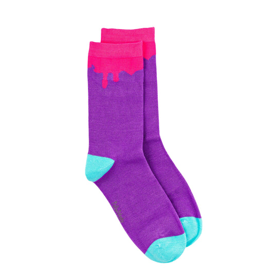 Soft Top - Bamboo Paint Drip Pink Seamless Sock