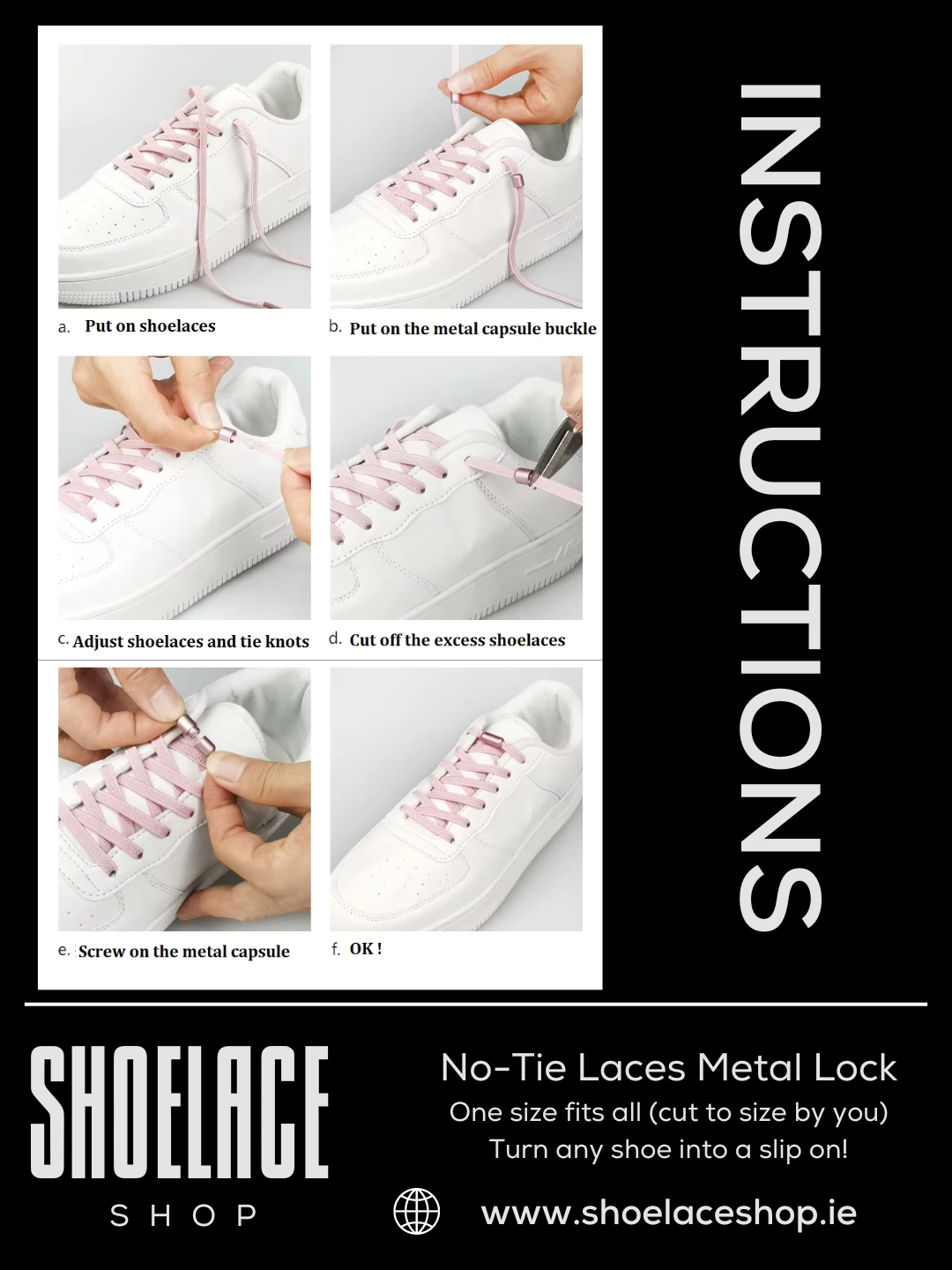 Elastic No-Tie Laces Metal Lock