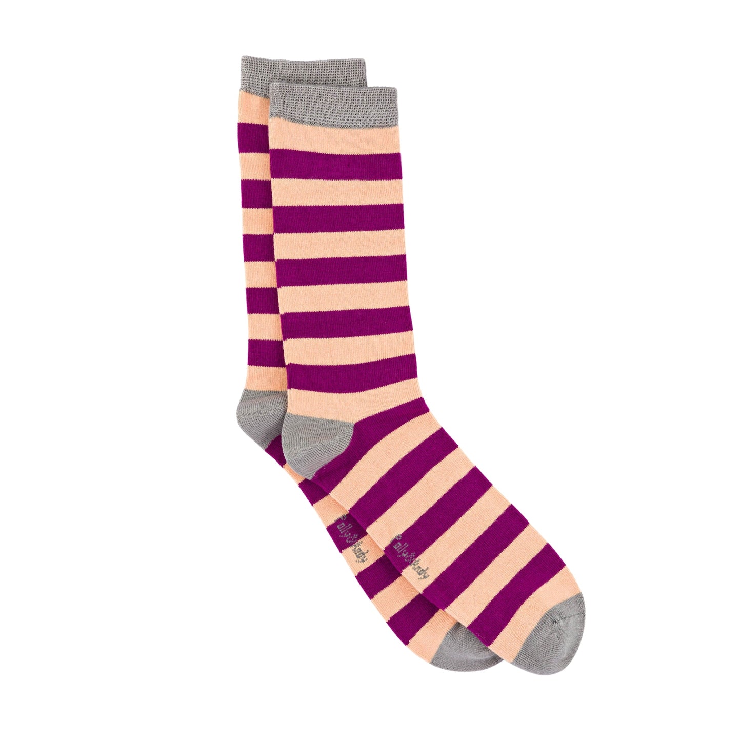 Soft Top - Bamboo Peach & Purple Stripe Seamless Sock