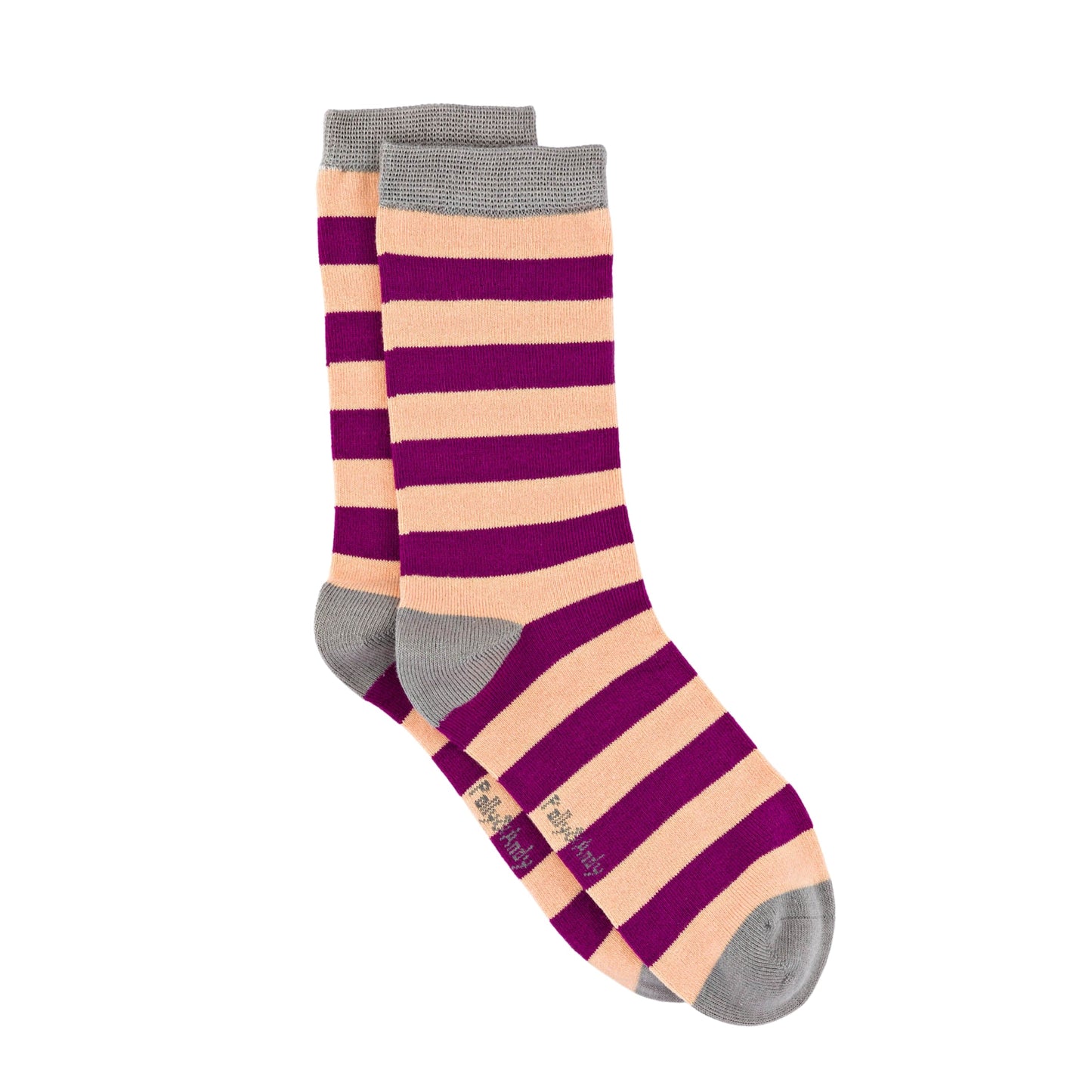 Soft Top - Bamboo Peach & Purple Stripe Seamless Sock