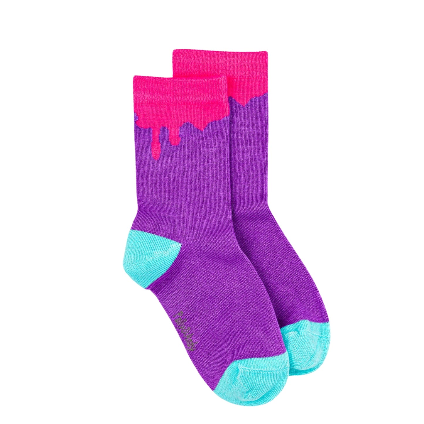 Pink Paint Drip Bamboo Sock (seamless toe)