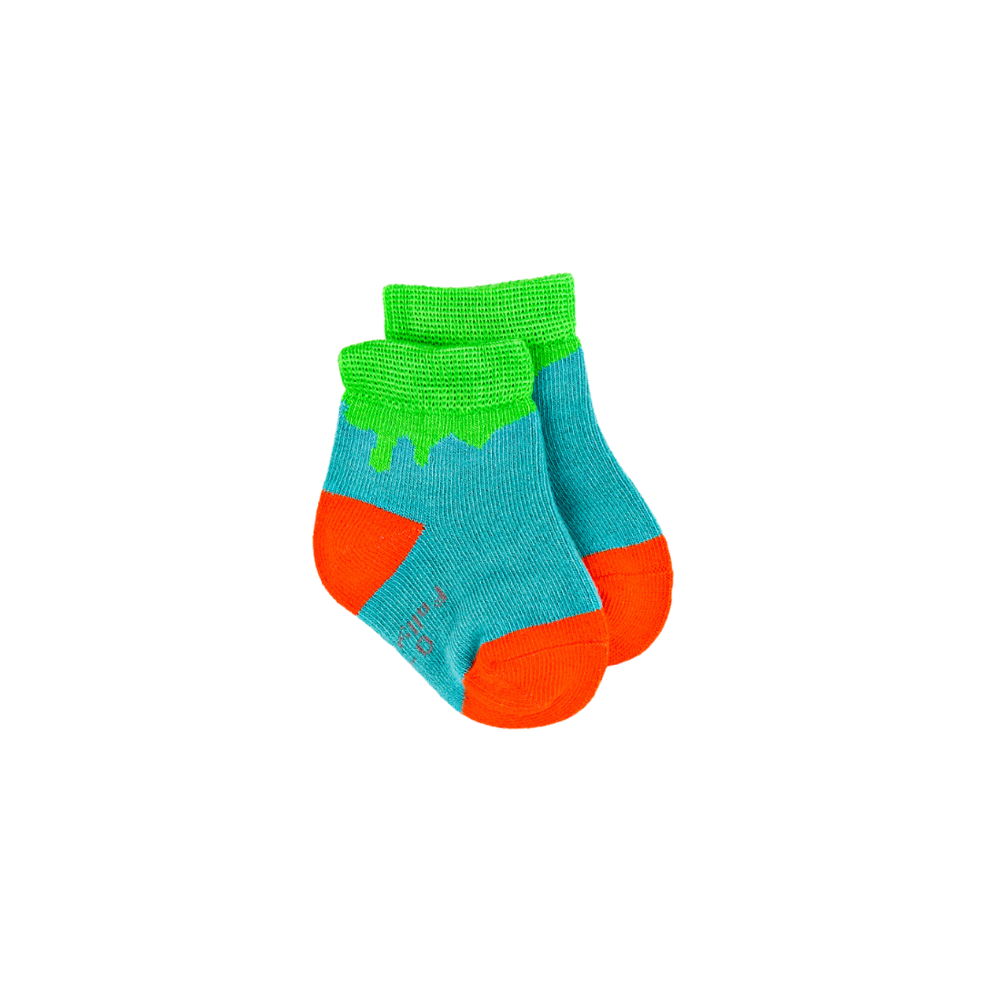 Green Paint Drip Bamboo Sock (seamless toe)